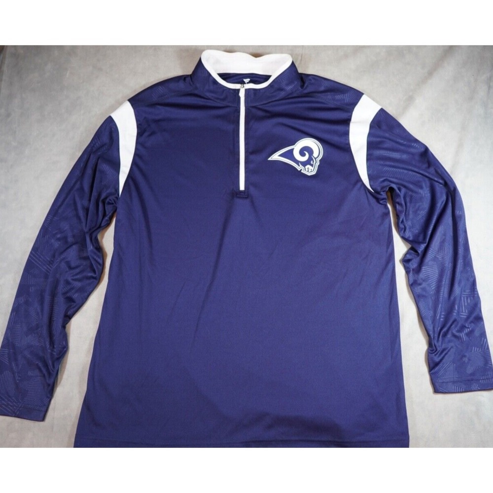 NFL Los Angeles Rams Fanatics XL 1/4 Zip‎ Pullover Blue / White